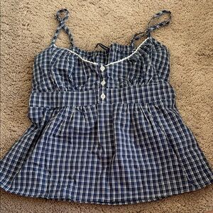 Brandy Melville Blue Checkered Camisole